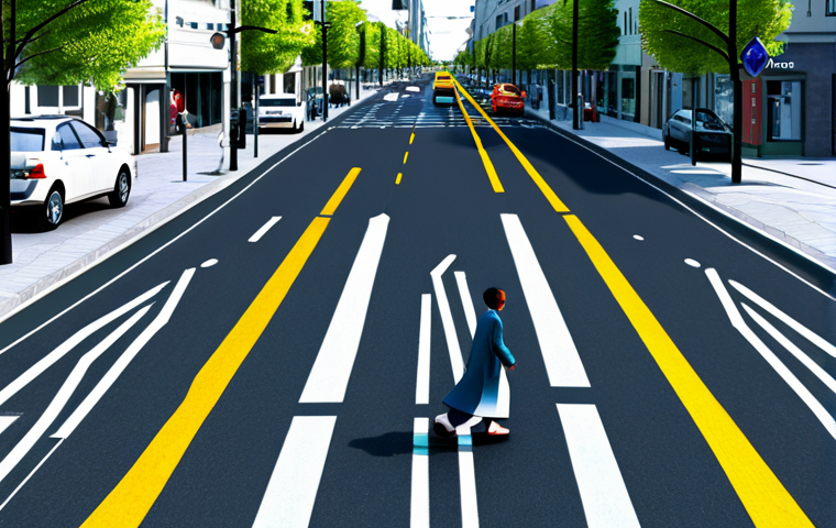 자율주행차 AI 알고리즘 - Autonomous Car Sensors in Madrid**

"A futuristic self-driving car navigating the Gran Vía in Madrid...