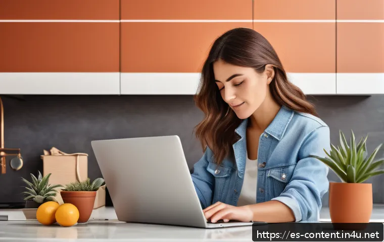 AI 기반 전자상거래 추천 시스템 - A modern Spanish online shopping scene showing a young adult woman browsing a sleek e-commerce websi...